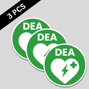 3" Defibrillator DEA Durable UV-Resistant Label
